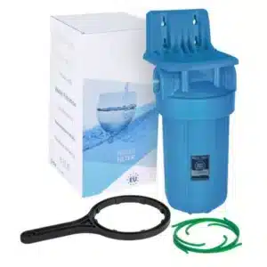 10"-os Big Blue szűrőház műanyag tartókonzollal, nyomásmérővel és szűrőház kulccsal Aquafilter