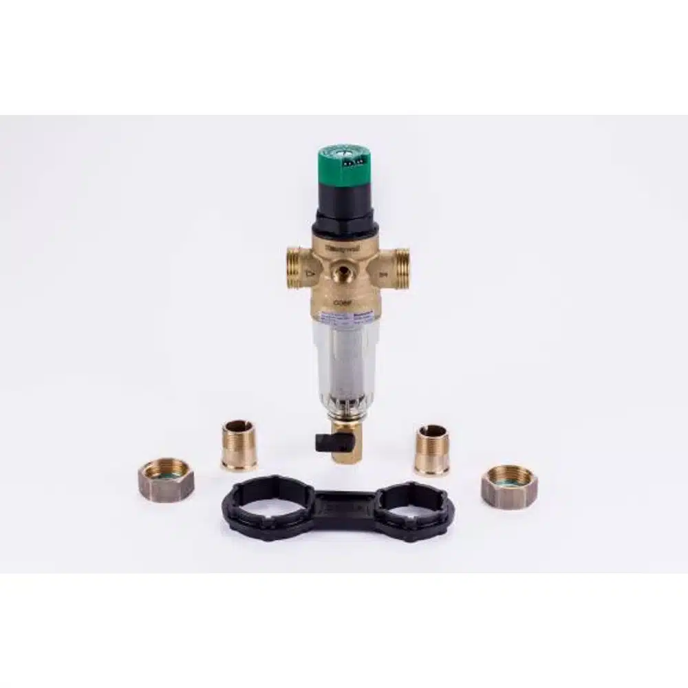 Honeywell FK06 mechanikai előszűrő – 1 col – nyomáscsökkentővel