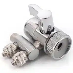 Útváltó szelep víztisztítókhoz (1/4"cső, M22 menet), 2-IRÁNYÚ, teljesen FÉM, hollanderekkel
