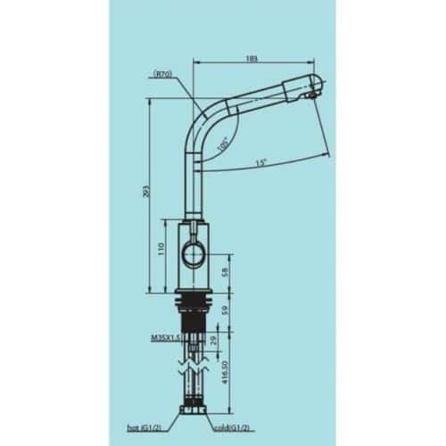 Háromutas konyhai csaptelep – C126 inox - 3. kép